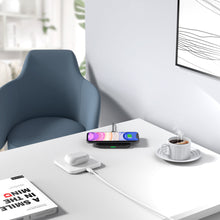 Заредете изображение във визуализатора на галерията – Choetech set 2x Qi 10W wireless charger (2 colors, black and white) + 1.2m USB cables (T511-S black / white) - TopMag
