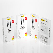 Заредете изображение във визуализатора на галерията – Dudao cable USB - micro USB 6A cable 1 m gray (TGL1M) - TopMag
