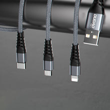 Заредете изображение във визуализатора на галерията – Dudao cable USB - micro USB 6A cable 1 m gray (TGL1M) - TopMag
