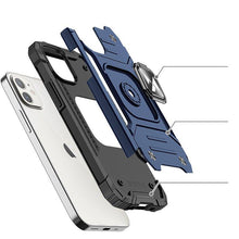 Заредете изображение във визуализатора на галерията – Wozinsky Ring Armor case for iPhone 14 armored cover magnetic holder ring blue
