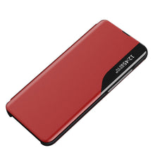 Заредете изображение във визуализатора на галерията – Eco Leather View Case an elegant case with a flap and stand function for Samsung Galaxy A73 red - TopMag
