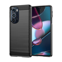 Заредете изображение във визуализатора на галерията – Carbon Case Flexible cover for Motorola Moto Edge 30 Pro black - TopMag
