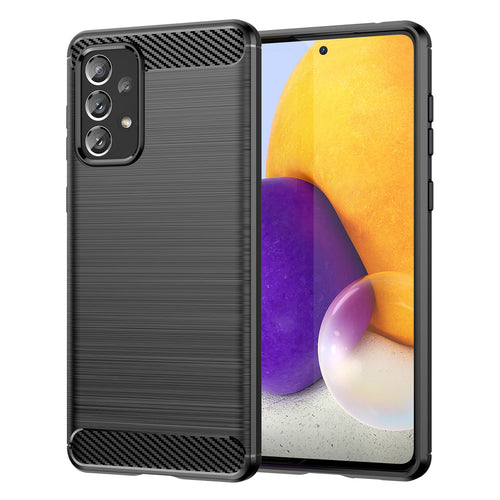 Carbon Case Flexible TPU cover for Samsung Galaxy A73 black - TopMag