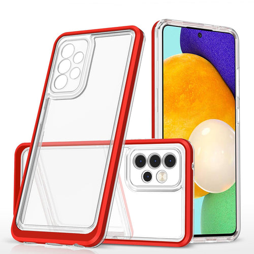 Clear 3in1 Case for Samsung Galaxy A33 5G Frame Gel Cover Red - TopMag