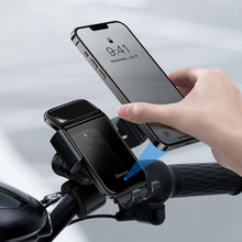 Заредете изображение във визуализатора на галерията – Baseus Electric Bike Smartphone Holder with Integrated Solar Panel 150mAh Black (SUZG010001) - TopMag
