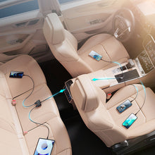 Заредете изображение във визуализатора на галерията – Joyroom fast car charger with extension cable 45W 5xUSB-A black (JR-CL03 Pro)
