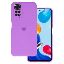 Заредете изображение във визуализатора на галерията – Vennus Silicone Heart Case for Xiaomi Redmi Note 11 Pro/Note 11 Pro 5G design 1 purple
