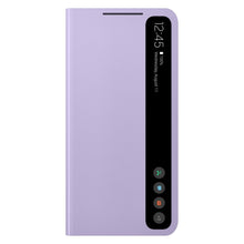 Заредете изображение във визуализатора на галерията – Samsung Smart Clear View Cover Case Antibacterial Smart Flip Case for Samsung Galaxy S21 FE Lavender (EF-ZG990CVE) - TopMag
