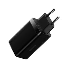 Заредете изображение във визуализатора на галерията – Baseus GaN3 Pro fast universal GaN charger 2 x USB Type C / USB 65W PD3.0, QC4.0 +, AFC black + USB Type C - USB Type C cable 1m (CCGP050101) - TopMag
