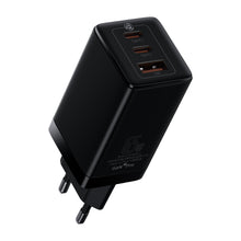 Заредете изображение във визуализатора на галерията – Baseus GaN3 Pro fast universal GaN charger 2 x USB Type C / USB 65W PD3.0, QC4.0 +, AFC black + USB Type C - USB Type C cable 1m (CCGP050101) - TopMag
