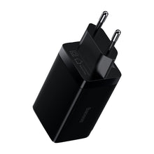 Заредете изображение във визуализатора на галерията – Baseus GaN3 Pro fast universal GaN charger 2 x USB Type C / USB 65W PD3.0, QC4.0 +, AFC black + USB Type C - USB Type C cable 1m (CCGP050101) - TopMag
