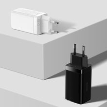 Заредете изображение във визуализатора на галерията – Baseus GaN3 Pro fast universal GaN charger 2 x USB Type C / USB 65W PD3.0, QC4.0 +, AFC black + USB Type C - USB Type C cable 1m (CCGP050101) - TopMag

