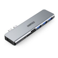 Заредете изображение във визуализатора на галерията – Choetech Docking Station for Apple MacBook Pro / MacBook Air Adapter HUB USB Type C 7w2 100W PD gray (HUB-M23) - TopMag
