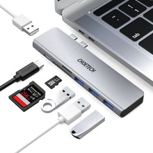 Заредете изображение във визуализатора на галерията – Choetech Docking Station for Apple MacBook Pro / MacBook Air Adapter HUB USB Type C 7w2 100W PD gray (HUB-M23) - TopMag
