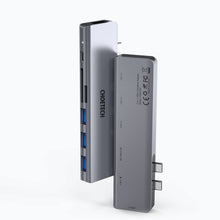 Заредете изображение във визуализатора на галерията – Choetech Docking Station for Apple MacBook Pro / MacBook Air Adapter HUB USB Type C 7w2 100W PD gray (HUB-M23) - TopMag
