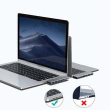 Заредете изображение във визуализатора на галерията – Choetech Docking Station for Apple MacBook Pro / MacBook Air Adapter HUB USB Type C 7w2 100W PD gray (HUB-M23) - TopMag
