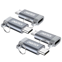 Заредете изображение във визуализатора на галерията – Choetech Set of 4 USB Type C to Micro USB Adapter Adapters with Metal Hanger Gray (PD-2CMGY) - TopMag
