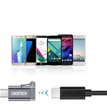 Заредете изображение във визуализатора на галерията – Choetech Set of 4 USB Type C to Micro USB Adapter Adapters with Metal Hanger Gray (PD-2CMGY) - TopMag
