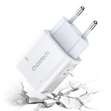Заредете изображение във визуализатора на галерията – Choetech Set 2 x Wall Charger EU Power Adapter for Fast Charging USB Type C Power Delivery 20W 3A White (PD5005-EU) - TopMag
