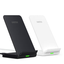 Заредете изображение във визуализатора на галерията – Choetech Set 2 x Qi Wireless Charger Stand 10W Stand Black White (T524-S) - TopMag
