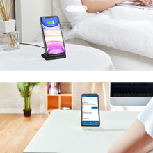 Заредете изображение във визуализатора на галерията – Choetech Set 2 x Qi Wireless Charger Stand 10W Stand Black White (T524-S) - TopMag

