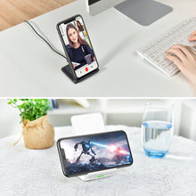 Заредете изображение във визуализатора на галерията – Choetech Set 2 x Qi Wireless Charger Stand 10W Stand Black White (T524-S) - TopMag
