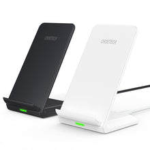 Заредете изображение във визуализатора на галерията – Choetech Set 2 x Qi Wireless Charger Stand 10W Stand Black White (T524-S) - TopMag
