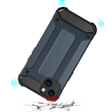Заредете изображение във визуализатора на галерията – Hybrid Armor case for iPhone 14 Plus armored hybrid cover blue

