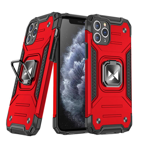 Wozinsky Ring Armor Case Kickstand Tough Rugged Cover for iPhone 11 Pro Max red