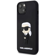 Заредете изображение във визуализатора на галерията – Karl Lagerfeld KLHCP14M3DRKINK iPhone 14 Plus 6.7" black/black hardcase Rubber Ikonik 3D
