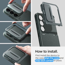 Заредете изображение във визуализатора на галерията – Spigen Optik Armor case for Samsung Galaxy S24 - dark green
