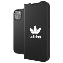 Заредете изображение във визуализатора на галерията – Adidas OR Booklet Case BASIC iPhone 13 6,1" czarno biały/black white 47086 - TopMag
