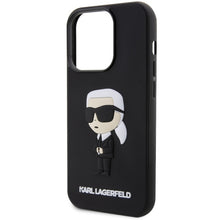Заредете изображение във визуализатора на галерията – Original Pouch KARL LAGERFELD hardcase Rubber Ikonik 3D KLHCP14X3DRKINK for Iphone 14 Pro Max Black
