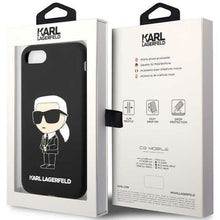 Заредете изображение във визуализатора на галерията – Karl Lagerfeld KLHCI8SNIKBCK iPhone 7/8/ SE 2020/2022 hardcase black/black Silicone Ikonik
