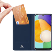 Заредете изображение във визуализатора на галерията – Dux Ducis Skin Pro case for Samsung Galaxy A14 5G flip cover card wallet stand blue
