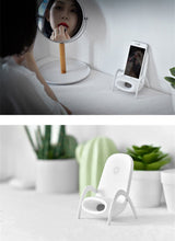 Заредете изображение във визуализатора на галерията – Wireless Induction Charger QI Universal Fast Charge - FC08 with stand 15W WHITE (min. 2A)
