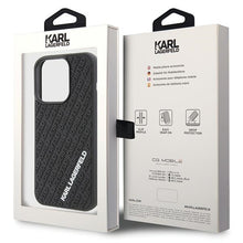 Заредете изображение във визуализатора на галерията – Original Pouch KARL LAGERFELD hardcase 3D Rubber Multi Logo KLHCP15L3DMKRLK for Iphone 15 Pro Black
