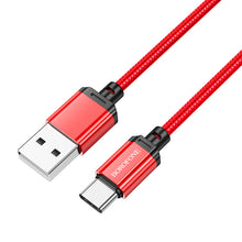 Заредете изображение във визуализатора на галерията – Borofone Cable BX87 Sharp - USB to Type C - 3A 1 metre red
