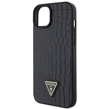 Заредете изображение във визуализатора на галерията – Original Case GUESS Croco Triangle Metal Logo hardcase GUHCP15SPCRTHCK for Iphone 15 black
