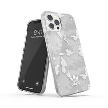 Заредете изображение във визуализатора на галерията – Adidas OR SnapCase Camo iPhone 12 Pro Ma x przezroczysty/biały 43706 - TopMag
