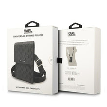 Заредете изображение във визуализатора на галерията – Universal bag for mobile Karl Lagerfeld KLWBSAMSMK (Monogram Plate / black)
