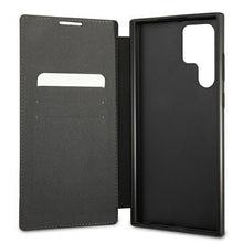 Заредете изображение във визуализатора на галерията – Etui BMW BMBKS22LPUCARTCBK S22 Ultra S908 czarny/black bookcase M Collection Triangles
