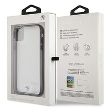 Заредете изображение във визуализатора на галерията – Etui BMW BMHCN61PCUMRBK iPhone 11 6,1" / Xr transparent hardcase Signature Collection - TopMag
