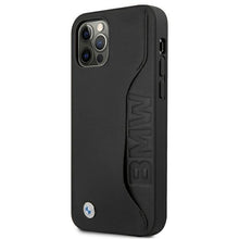 Заредете изображение във визуализатора на галерията – Etui BMW BMHCP12LRCSWK iPhone 12 Pro Max 6,7" czarny/black hardcase Leather Signature - TopMag
