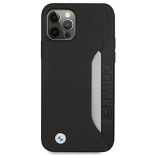 Заредете изображение във визуализатора на галерията – Etui BMW BMHCP12LRCSWK iPhone 12 Pro Max 6,7" czarny/black hardcase Leather Signature - TopMag

