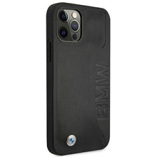 Заредете изображение във визуализатора на галерията – Etui BMW BMHCP12LRCSWK iPhone 12 Pro Max 6,7" czarny/black hardcase Leather Signature - TopMag
