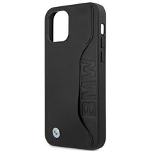 Заредете изображение във визуализатора на галерията – Etui BMW BMHCP12LRCSWK iPhone 12 Pro Max 6,7" czarny/black hardcase Leather Signature - TopMag
