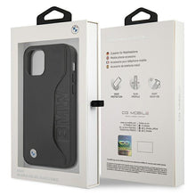 Заредете изображение във визуализатора на галерията – Etui BMW BMHCP12LRCSWK iPhone 12 Pro Max 6,7" czarny/black hardcase Leather Signature - TopMag
