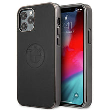 Заредете изображение във визуализатора на галерията – Etui BMW BMHCP12LREELK iPhone 12 Pro Max 6,7" czarny/black hardcase Leather Emboss - TopMag
