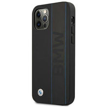 Заредете изображение във визуализатора на галерията – Etui BMW BMHCP12LRWBOK iPhone 12 Pro Max 6,7" czarny/black hardcase Leather Outlines - TopMag
